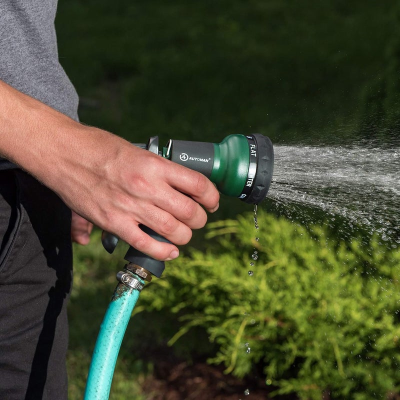 AUTOMAN -Garden-Hose-Nozzle, ABS Water Spray Nozzle with 7 Adjustable Watering Patterns, Slip Resistant for Watering Plants, Lawn& Garden, Washing Cars, Cleaning, Showering Pets & Outdoor Fun. - Image 5