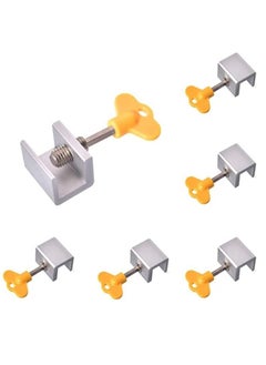 Y&D Sliding Window Locks - 6Pcs Adjustable Aluminum Alloy Lock Plastic Steel Door Stopper Child Safety Anti Theft Protection Limiter with Key 