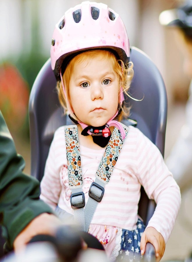 REFLYAWAY 2Pcs Baby Car Seat Neck Cover for Kids, Children Seat Belt Cushion Cute Cartoon Pattern, Comfortable Soft Belt Pads Cover Neck Support Travelling (Pink Flower) - Image 4