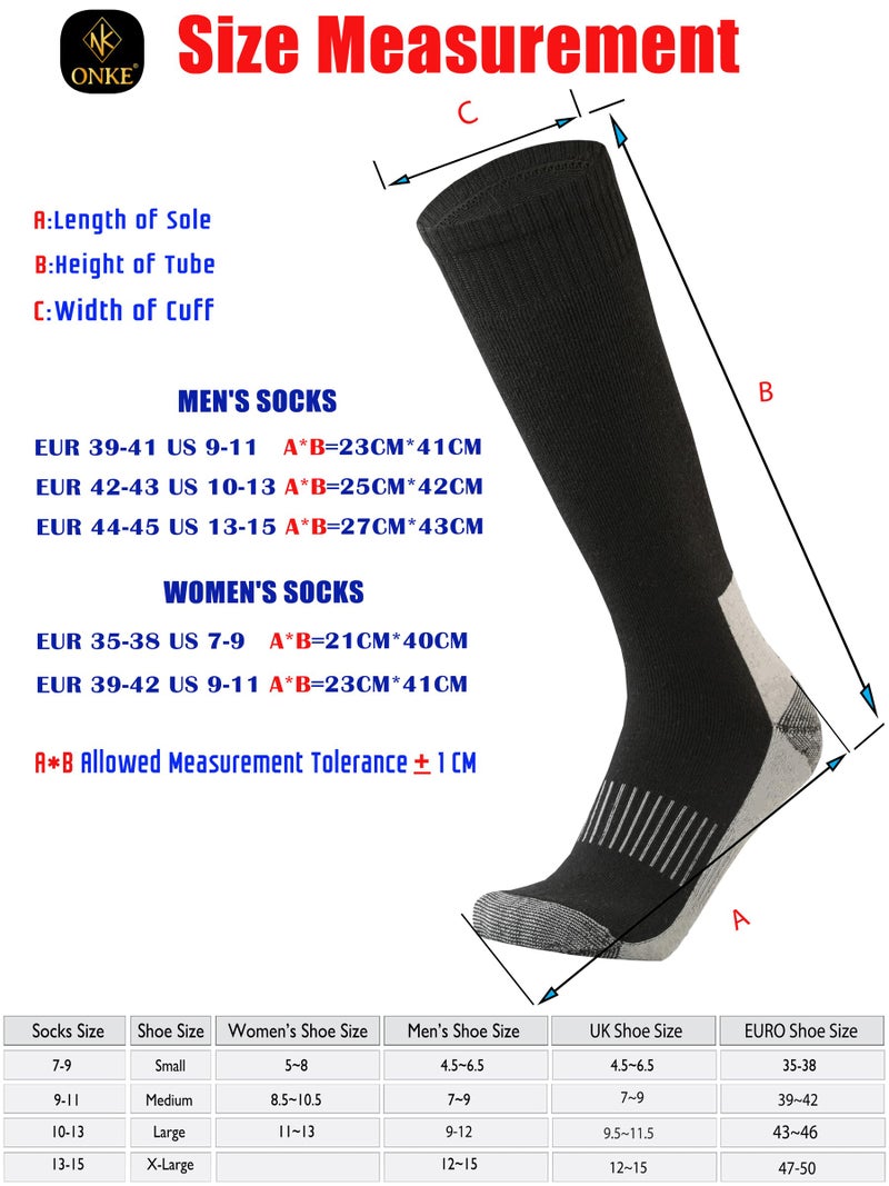 ONKE Max Full Cushion Knee High Socks for Men Steel Toe Work Boot Over the Calf OTC Moisture Wicking Thermal Hiking Hunting(Black L) - Image 5