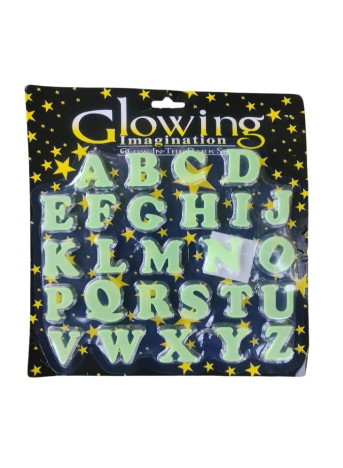 Night Glowing 3D Alphabet Letters Wall Decor Sticker Set