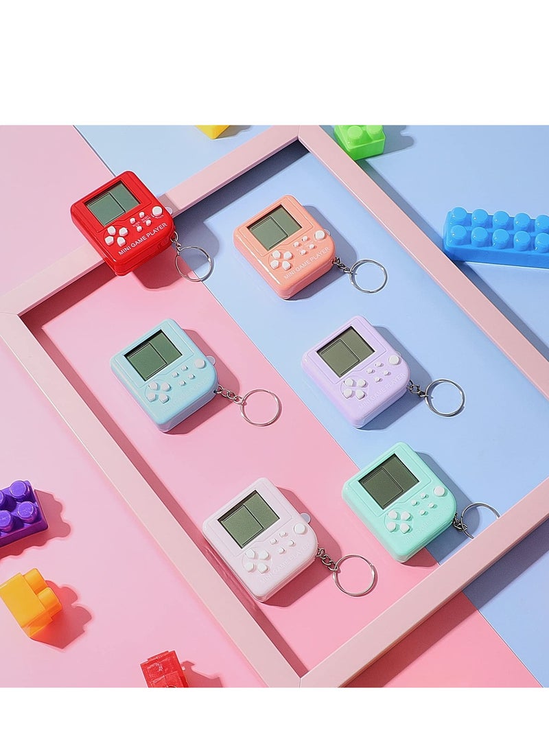KASTWAVE - 6 Pieces Video Game Party Favors Mini Brick Game Toy Keychain Game Console - Image 1