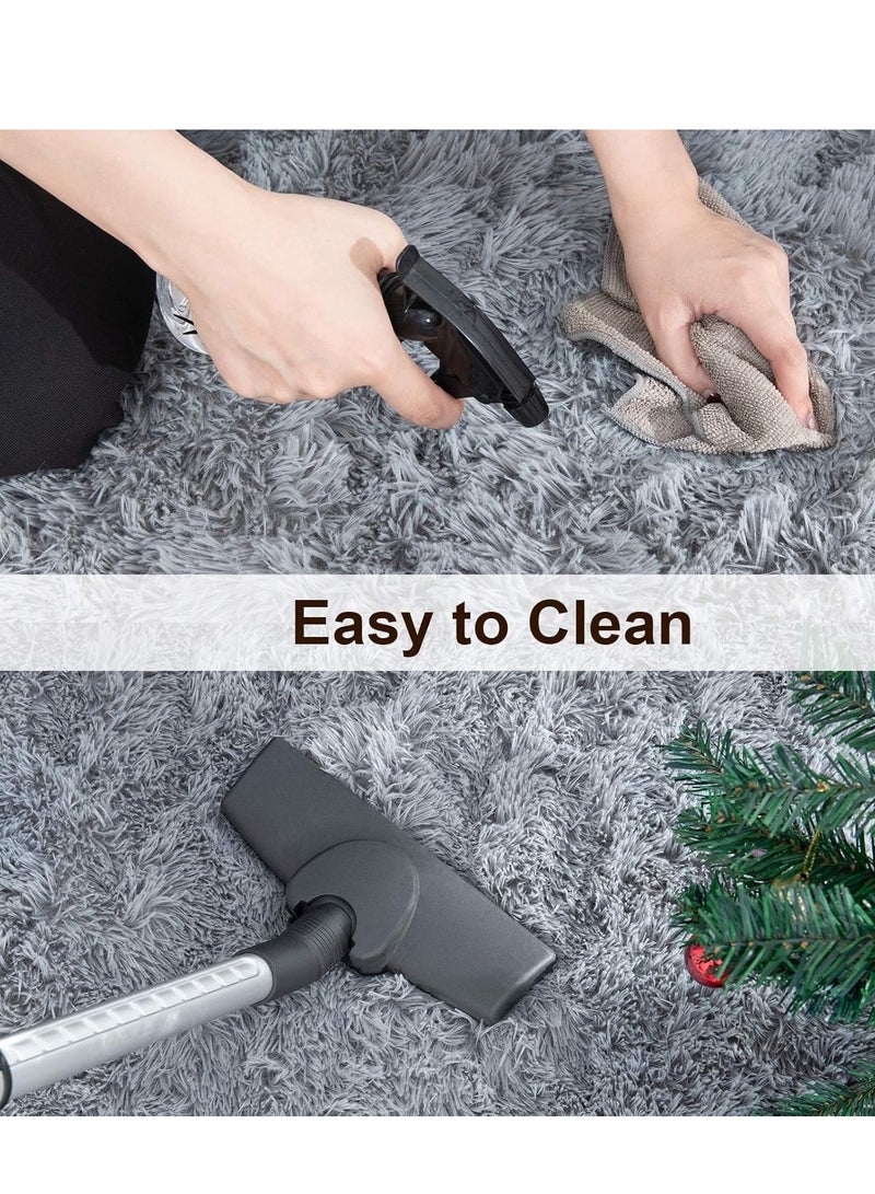 يوستيد سجاد منفوش فائق النعومة، مقاس 200 × 300 سم، سجاد منطقة داخلي حديث من القطيفة لغرفة المعيشة وغرفة النوم وغرفة الأطفال وغرفة الأطفال وديكور المنزل، ترقية سجادة مستطيلة متينة مضادة للانزلاق، رمادي - Image 5