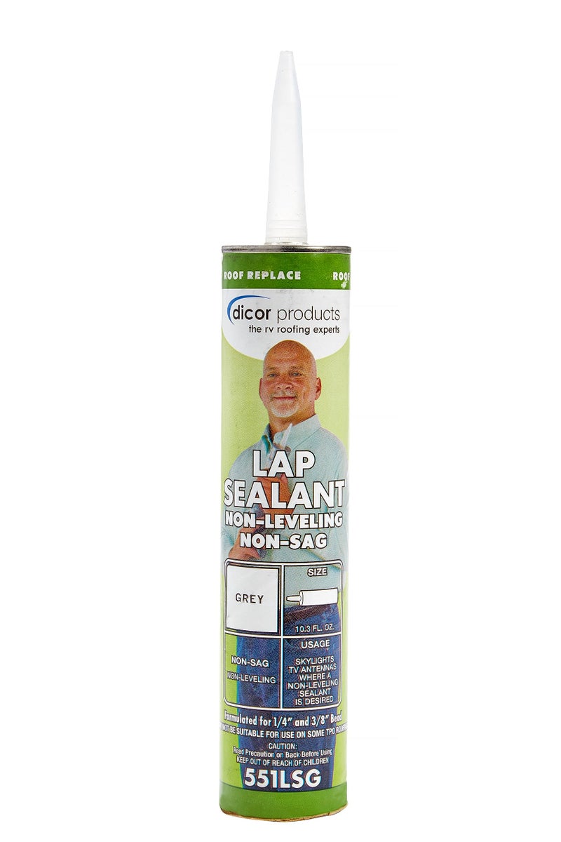 Dicor 551LSG1 HAPSFree NonLeveling Lap Sealant  103 Oz Grey Secure Ideal for RV Roofing Maintenance Repair Appliance Application