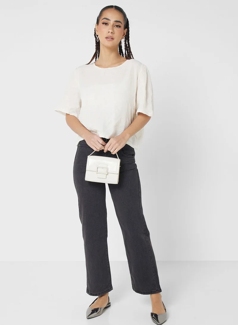 جينجر بلوزة بياقة دائرية