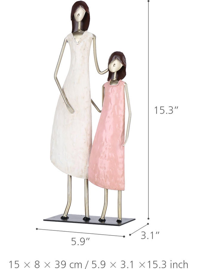 Generic Decorative Metal Mother and Daughter Statue Multicolour  - Image 3