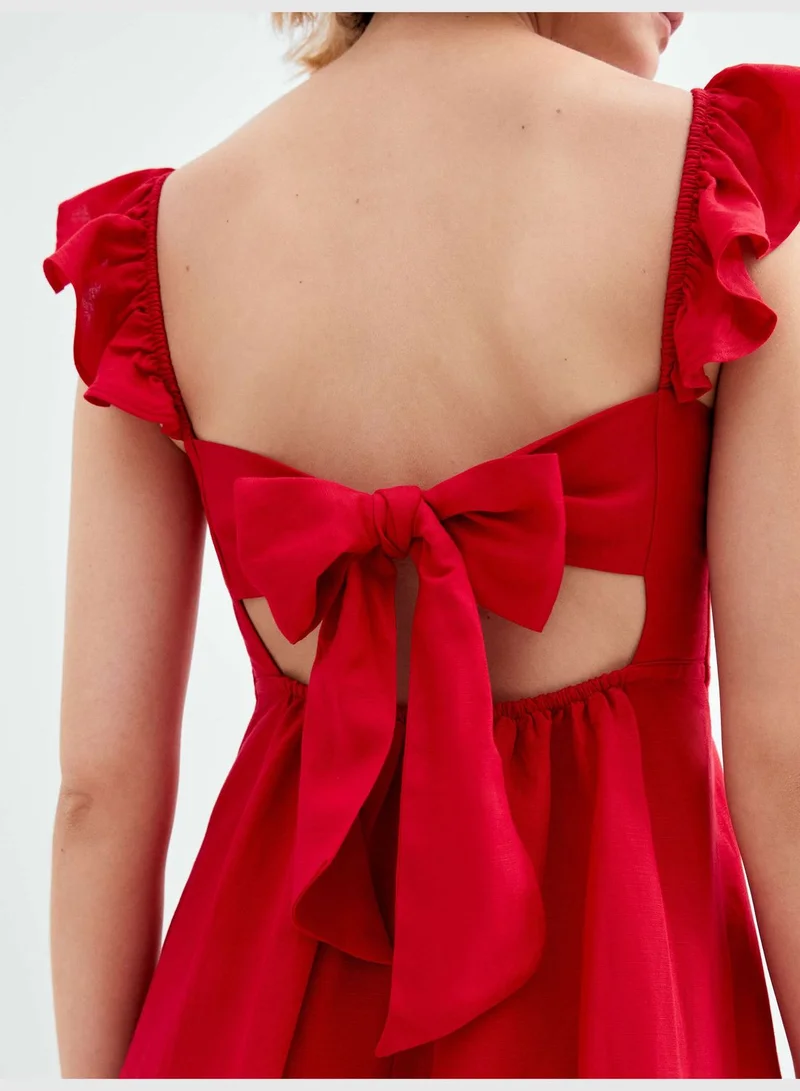 oysho Long strappy linen dress