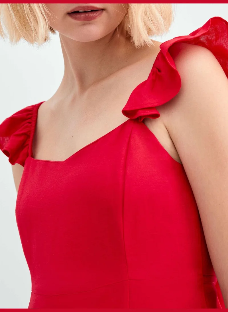 oysho Long strappy linen dress