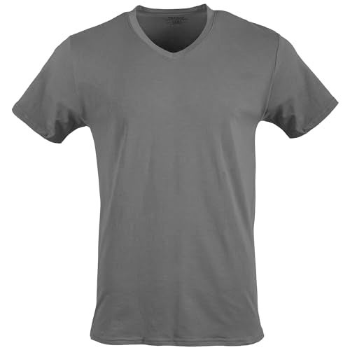 Gildan Men's V-Neck T-Shirts, Multipack, Style G1103, Black/Sport Grey/Charcoal (5-Pack), Large - Image 5