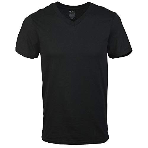 Gildan Men's V-Neck T-Shirts, Multipack, Style G1103, Black/Sport Grey/Charcoal (5-Pack), Large - Image 3
