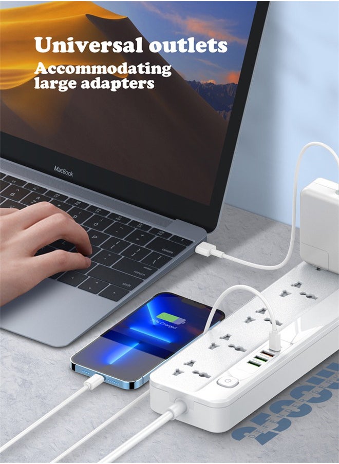 5 Universal Power Extension Cord with Multi Sockets Outlets Compatible With UK/UAE Plug, 3 Auto ID USB PD Ports For Mobile Charging, And 2m Extension Cord for Home, Office, Dorm Essentials - pzsku/ZE59B7CFA5A94AD2446F2Z/45/1741714393/24ed546f-abc1-4fac-b37c-b28a449606a2