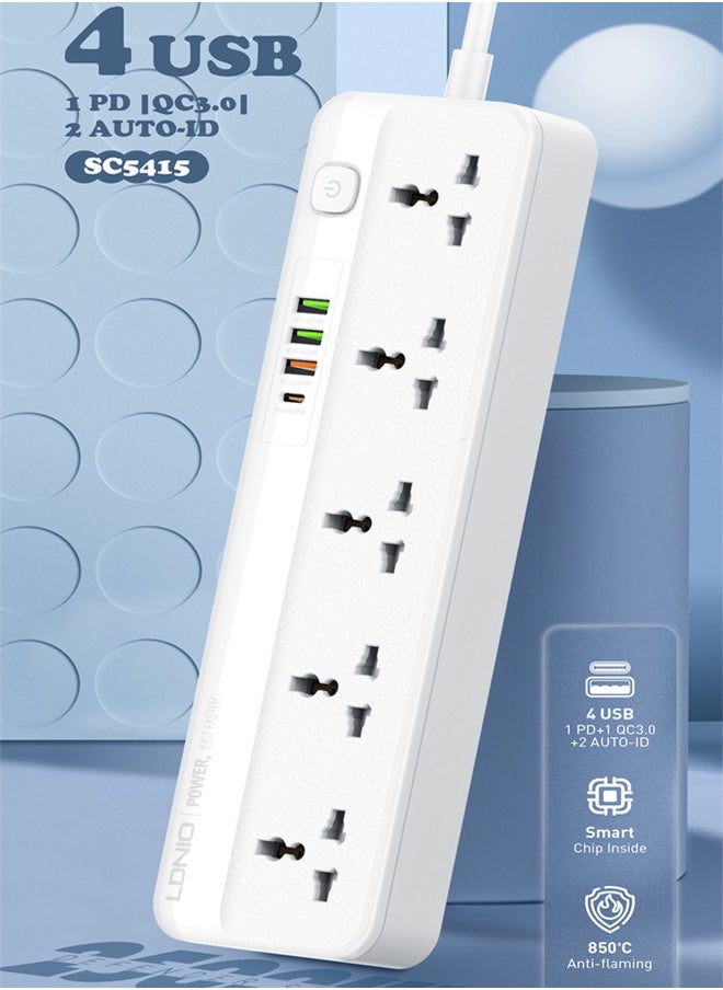 5 Universal Power Extension Cord with Multi Sockets Outlets Compatible With UK/UAE Plug, 3 Auto ID USB PD Ports For Mobile Charging, And 2m Extension Cord for Home, Office, Dorm Essentials - pzsku/ZE59B7CFA5A94AD2446F2Z/45/1741714393/bb2cf591-ba9c-4a3c-b0ec-659df85e229a