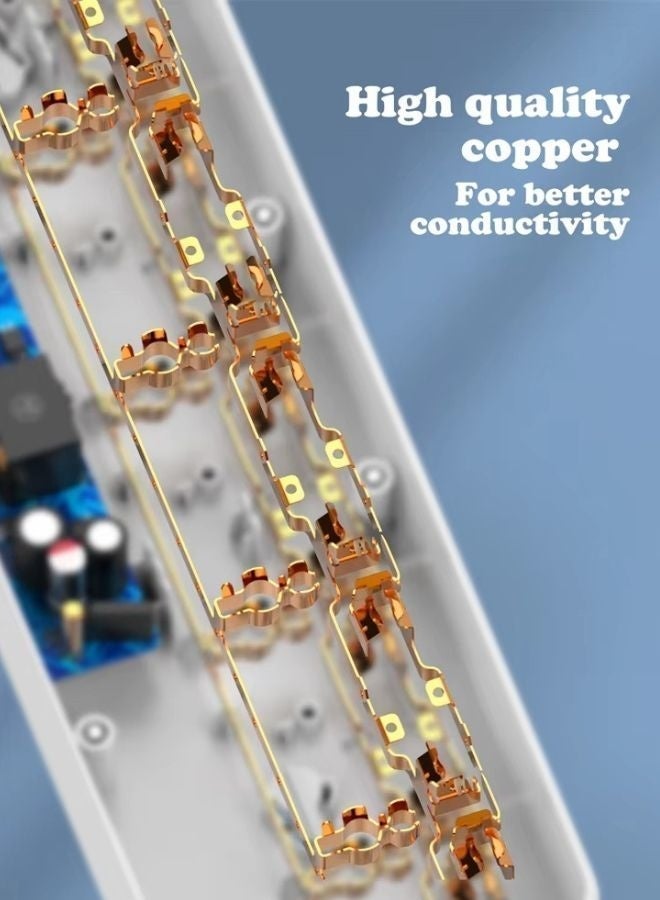 LDNIO 5 سلك تمديد طاقة عالمي مع منافذ متعددة المقابس متوافقة مع قابس المملكة المتحدة/الإمارات العربية المتحدة، 3 منافذ USB PD لمعرف تلقائي لشحن الهاتف المحمول، وسلك تمديد بطول 2 متر للمنزل والمكتب وأساسيات النوم - Image 5