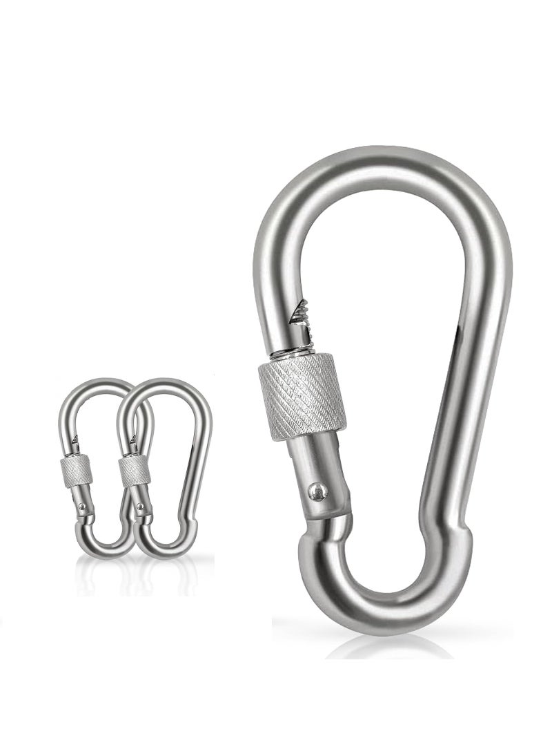 رينوفو مشبك تثبيت لولبي عالي الجودة من الفولاذ المقاوم للصدأ مكون من قطعتين للاستخدام في الهواء الطلق والتخييم والمشي لمسافات طويلة والتأرجح وصالة الألعاب الرياضية ومقود الكلب والمزيد - Image 1