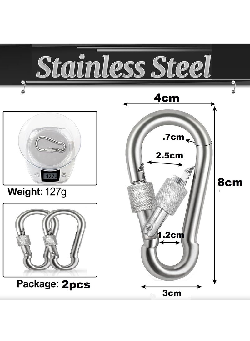 رينوفو مشبك تثبيت لولبي عالي الجودة من الفولاذ المقاوم للصدأ مكون من قطعتين للاستخدام في الهواء الطلق والتخييم والمشي لمسافات طويلة والتأرجح وصالة الألعاب الرياضية ومقود الكلب والمزيد - Image 3