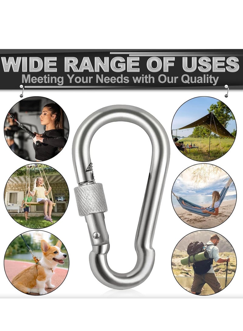 رينوفو مشبك تثبيت لولبي عالي الجودة من الفولاذ المقاوم للصدأ مكون من قطعتين للاستخدام في الهواء الطلق والتخييم والمشي لمسافات طويلة والتأرجح وصالة الألعاب الرياضية ومقود الكلب والمزيد - Image 4