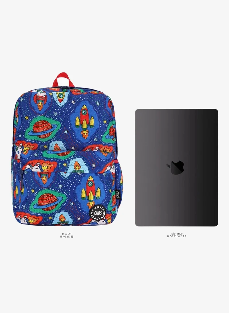 Cubs CUBS Junior Rocket Print Waterproof Kids 28L Backpack â€“ Ideal for Girls & Boys (Ages 6â€“12) | Fits 15" Laptop | Zip Closure | Lightweight, Durable & Stylish