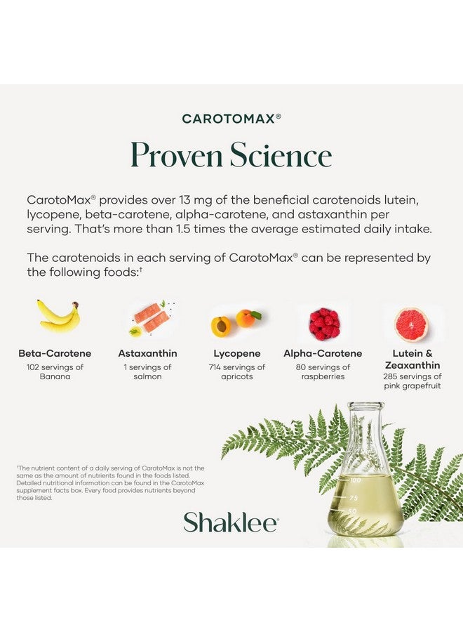 Shaklee شاكلية - كاروتوماكس - تركيبة متقدمة لصحة العين تحتوي على 6 كاروتينويد رئيسية - تدعم الرؤية - لوتين، زياكسانثين، بيتا كاروتين، أستازانتين - تعزز صحة البقعة - 90 كبسولة لينة - Image 5