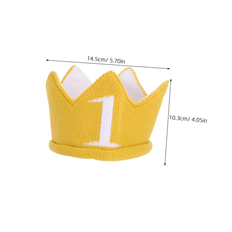 Beaupretty Knitted Crown Birthday Hat For Boys Girls Newborn Photo Party - Image 3