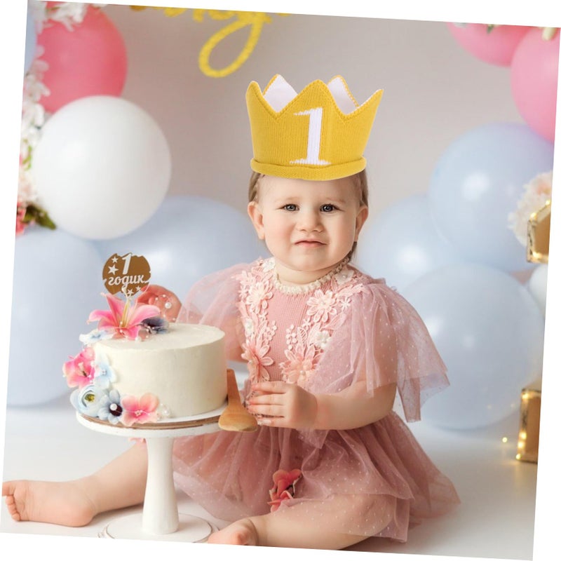 Beaupretty Knitted Crown Birthday Hat For Boys Girls Newborn Photo Party - Image 5
