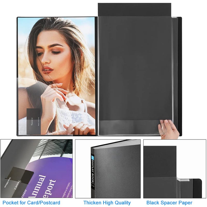 Sooez Heavy Duty Binder with Plastic Sleeves 18"x24", Portfolio Folder with 30 Clear Sheet Protectors, Display 60 Pages, Presentation Book for Artwork, Sheet Music, Document - Image 4