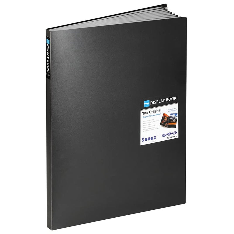 Sooez Heavy Duty Binder with Plastic Sleeves 18"x24", Portfolio Folder with 30 Clear Sheet Protectors, Display 60 Pages, Presentation Book for Artwork, Sheet Music, Document - Image 1