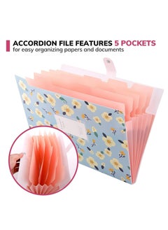 Y&D 4 Pack A4 File Folder Expanding with 8 Pockets Floral Accordian Orgsniser High Capacity for Home School Office  - Image 4