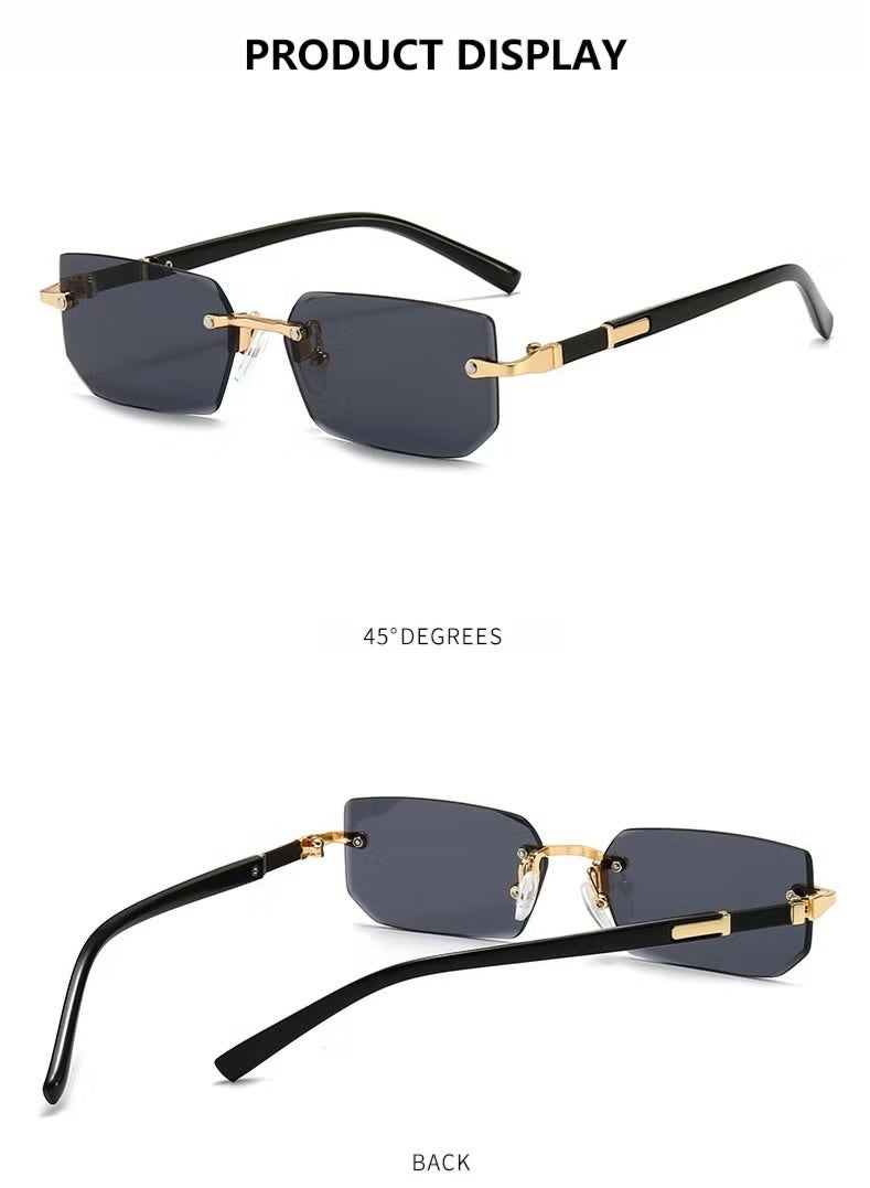 New Rimless Fashion Trend Sunglasses Personalized Sunglasses UV Protection Unisex - Image 2