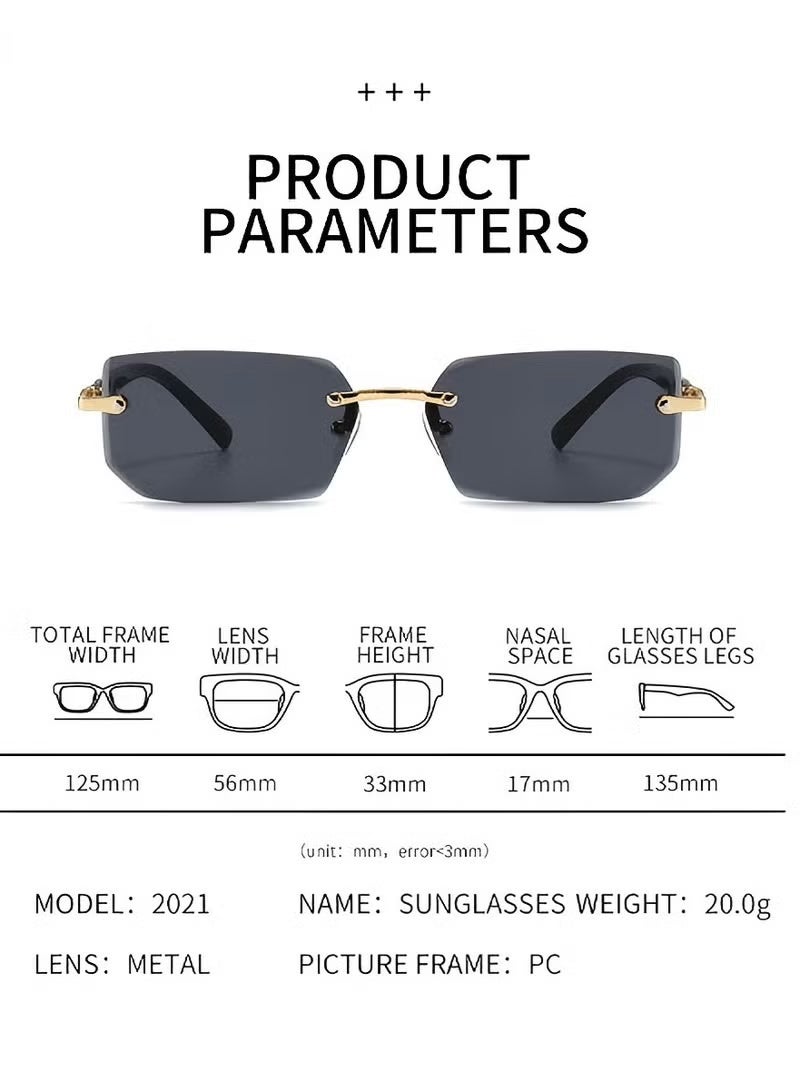 New Rimless Fashion Trend Sunglasses Personalized Sunglasses UV Protection Unisex - Image 3