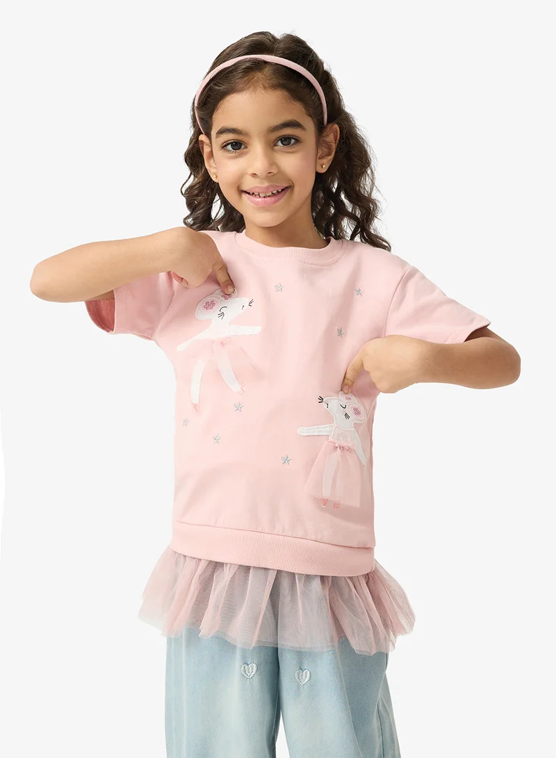 بنياتا بلوزة بأكمام قصيرة