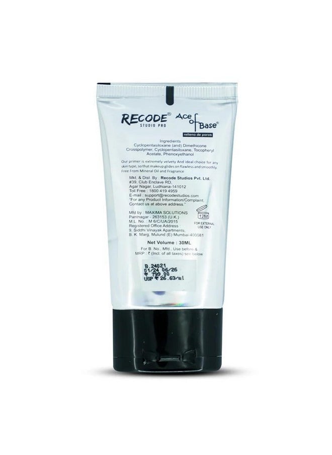 Recode Ace Of Base Mattifying Primer For Face Makeup 30Ml | Applicable On Oily & Dry Skin | Blurs Fine Lines, Wrinkles & Pores  - Image 2