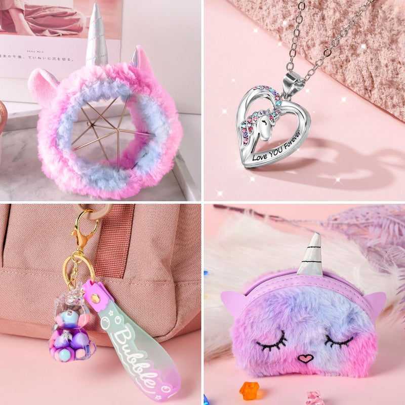 Tacobear Tacobear Unicorn Gifts for Girls Toys 6 7 8 9 10 Years  11pcs with Light up Star Pillow Plush Diary Tumbler Headband Mirror Comb  Birthday Christmas Teen Kid Girl Gift Unicorn Toys Aged 6+  - Image 4