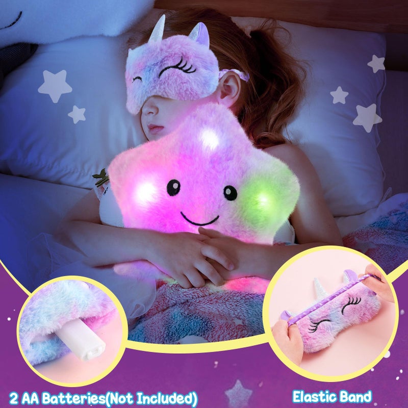 Tacobear Tacobear Unicorn Gifts for Girls Toys 6 7 8 9 10 Years  11pcs with Light up Star Pillow Plush Diary Tumbler Headband Mirror Comb  Birthday Christmas Teen Kid Girl Gift Unicorn Toys Aged 6+  - Image 3