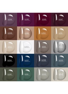 beetles Gel Polish Beetles 23Pcs New Year Gel Nail Polish Set with Base Gel Glossy Matte Top Coat, Gray Brown Burgundy Red Purple Glitter Gel Polish Set Soak Off Uv Gel Nail Kit for Women Industrial Wave Collection  - Image 2
