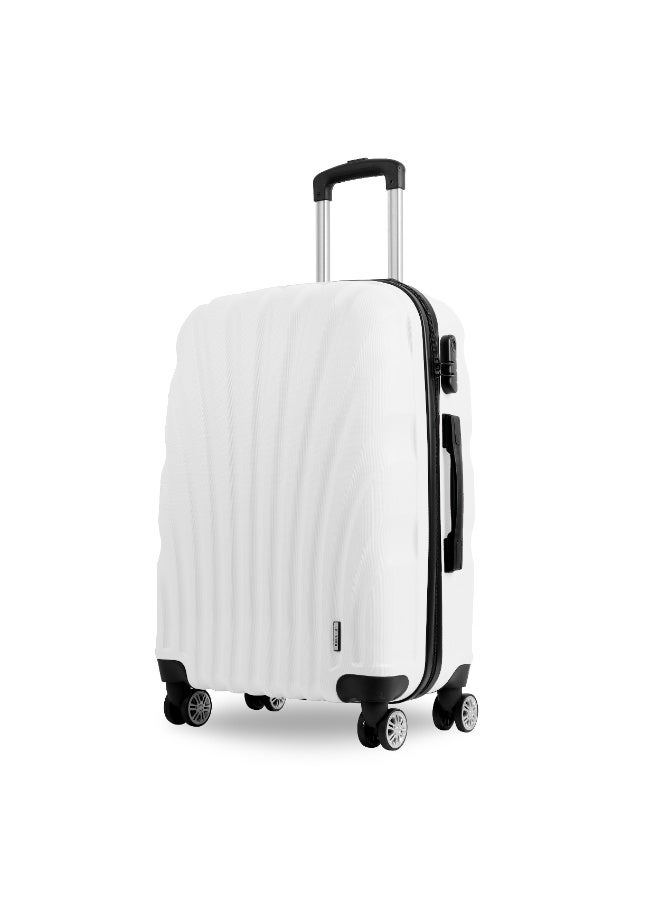 Reflection ABS Carry On Suitcase Airline Approved, Lightweight 24 Inch  Luggage- 360° Silent Wheels, ABS Hard Luggage Trolley, Spinner Wheels, Travel Luggage  (24-Inch , White) - Image 1