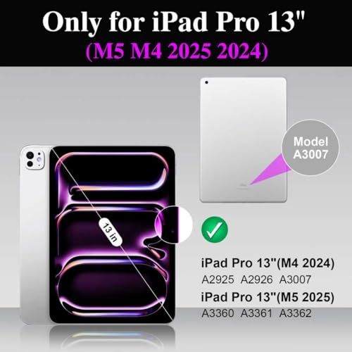 DANCESOUL iPad Pro 13 inch Case with Keyboard (M5 2025, M4 2024), Flex Magnetic Detachable Backlit Keyboard Case, Larger Multi-Trackpad, Landscape/Portrait, 160° Adjustable Stand, Slim Protective Case (Black) - Image 2