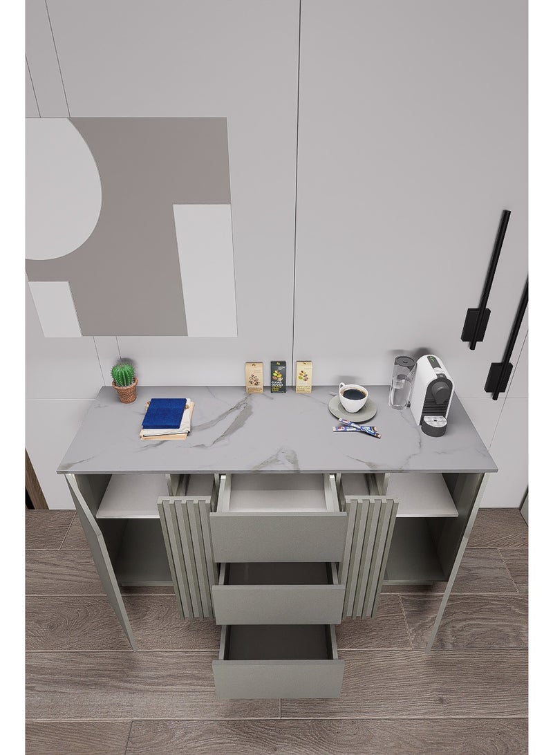 كوفي وورلد ركن القهوة باللون رمادي بالاضاءة المخفية الانيقة تكيسات الطولية. - Image 5