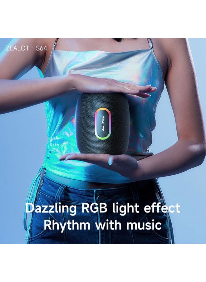Zealot - Zealot Bluetooth Speakers,360° Surround 75W Portable IP67 Wireless Bass Boost Loud Speakers with Subwoofer,Bluetooth 5.3 Stereo Dual Pairing Speakers,Lights,30H Playtime for Home,Party,Gift (Upgraded) - Image 1
