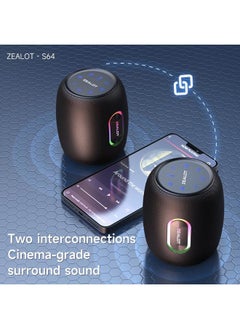 Zealot Zealot Bluetooth Speakers,360° Surround 75W Portable IP67 Wireless Bass Boost Loud Speakers with Subwoofer,Bluetooth 5.3 Stereo Dual Pairing Speakers,Lights,30H Playtime for Home,Party,Gift (Upgraded)  - Image 4