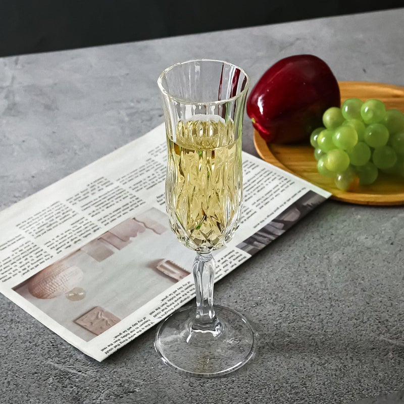 HAKEEMI Champagne Flutes Set of 12-4 oz Vintage Crystal Clear Glasses with Cut Design, Elegant Stemware for Champagne, Prosecco, Mimosa, Dishwasher Safe, Ideal for Weddings, Parties, and Home Use (12 PCS) - Image 5