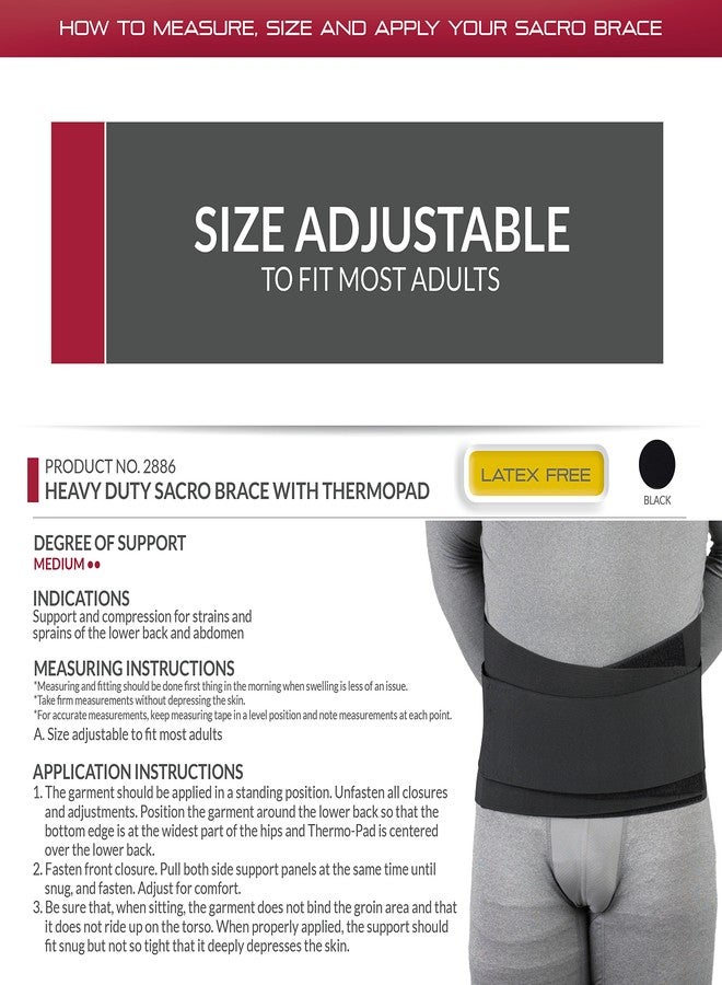 OTC Sacro Brace, Lower Back, Heavy Duty Support, Thermo Pad - Image 3