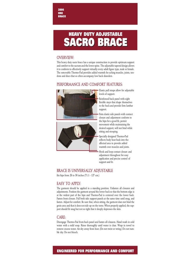 OTC Sacro Brace, Lower Back, Heavy Duty Support, Thermo Pad - Image 5