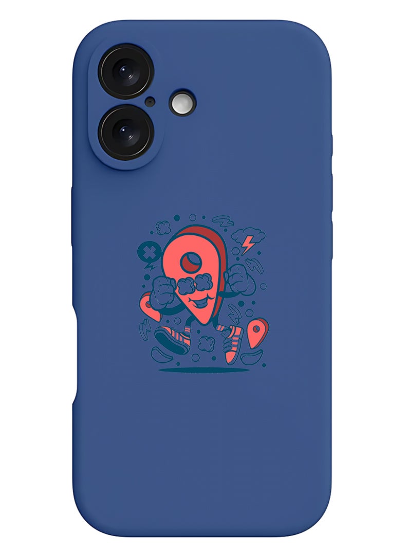 Theodor iPhone 16 Plus Blue Protective Slim Fit Case Liquid Silicone Cover with Full Body Protection Anti-Scratch Shockproof Case For iPhone - Location - Image 1