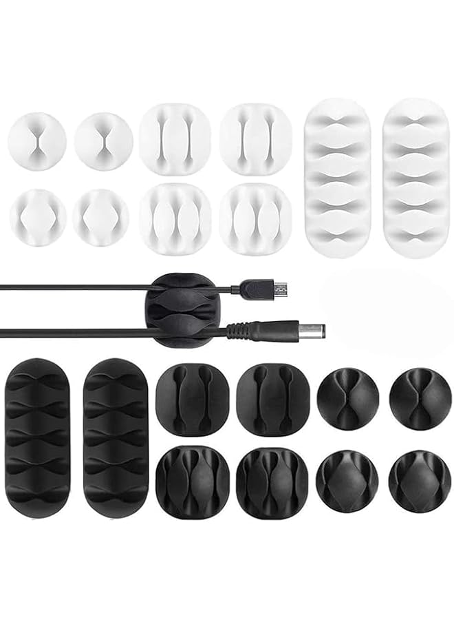 promass Multipurpose Cable Clips, Self Adhesive Cord Holders, Desk Cable Management Clips Wire Holder for Organizing Cables Cords, Wires Home, Office(20 Pack) - Image 1