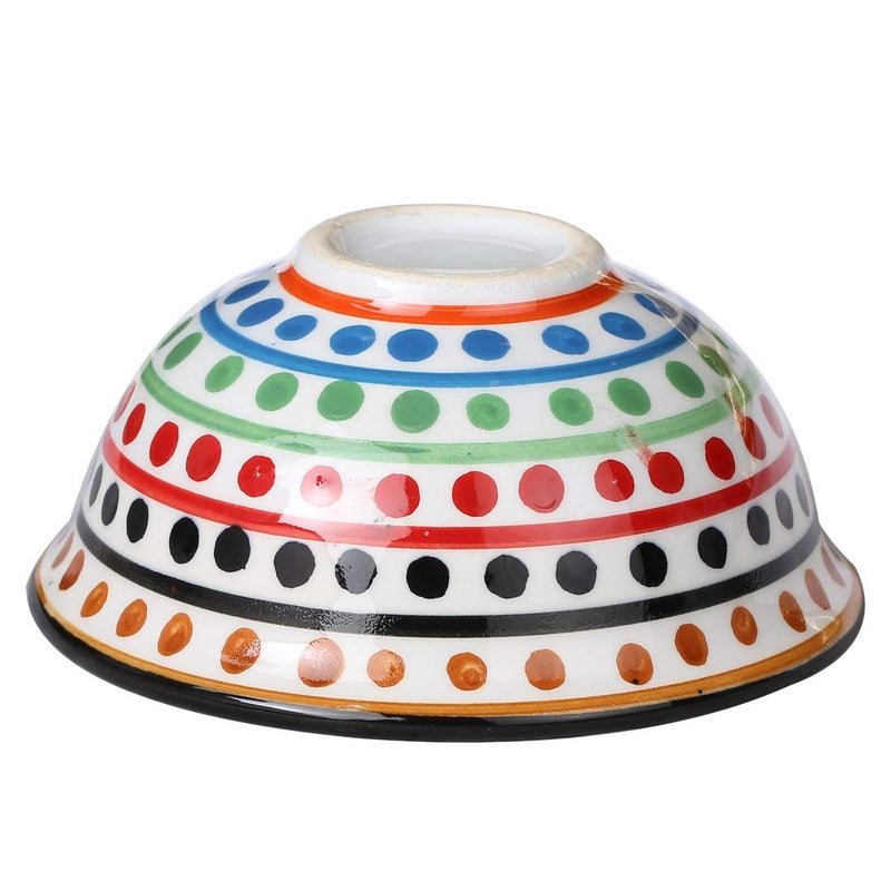 Caffeine Ceramic Handmade Orange and White Multi Dotted Katori Bowl Set of 4 - Image 4