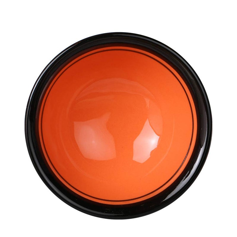 Caffeine Ceramic Handmade Orange and White Multi Dotted Katori Bowl Set of 4 - Image 3