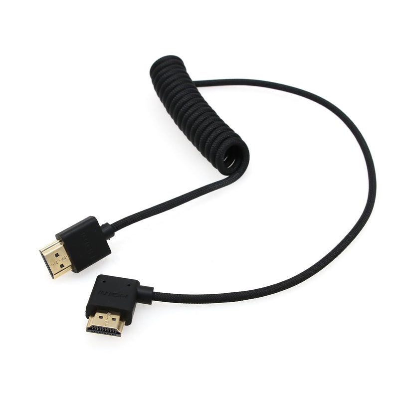 اس زد ار ام سي سي كابل 8K HDMI إلى HDMI بزاوية قائمة فائق السرعة ملفوف مضفر للكاميرا Z Cam E2 Sony FX6 FX9 Canon EOS C70 C300 Portkeys BM5 Atomos Ninjav V Shogun Monitor - Image 4