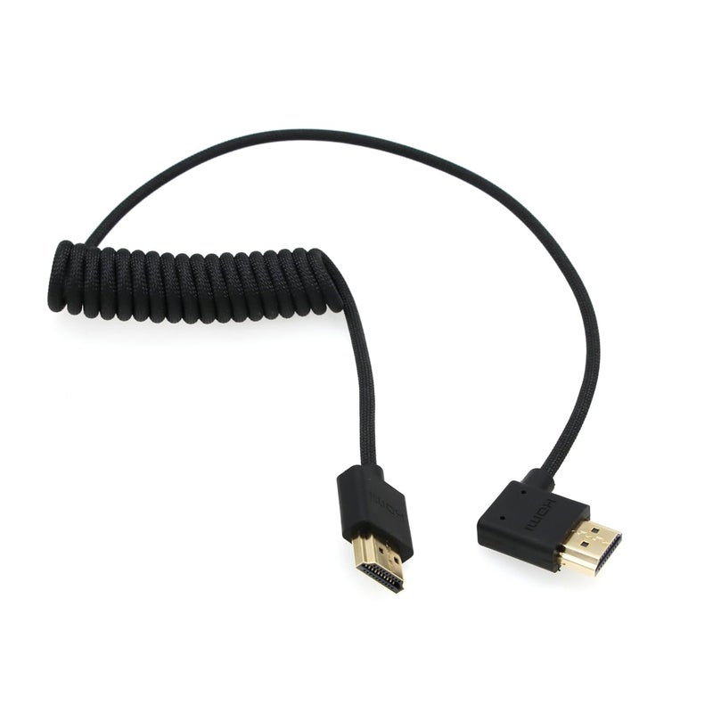 اس زد ار ام سي سي كابل 8K HDMI إلى HDMI بزاوية قائمة فائق السرعة ملفوف مضفر للكاميرا Z Cam E2 Sony FX6 FX9 Canon EOS C70 C300 Portkeys BM5 Atomos Ninjav V Shogun Monitor - Image 2