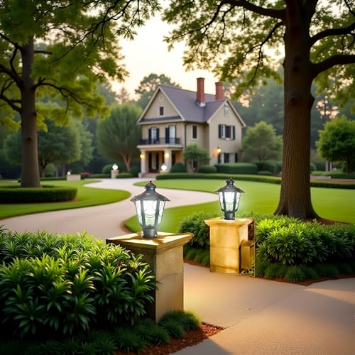 Lyse Decor Waterproof Gate Light for Outdoor, Gate Light Lamp, Pillar Lamp, Garden (Pair of 2 Pieces) (Black and Clear Glass) - Image 4
