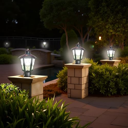 Lyse Decor Waterproof Gate Light for Outdoor, Gate Light Lamp, Pillar Lamp, Garden (Pair of 2 Pieces) (Black and Clear Glass) - Image 3